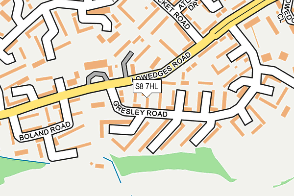 S8 7HL map - OS OpenMap – Local (Ordnance Survey)