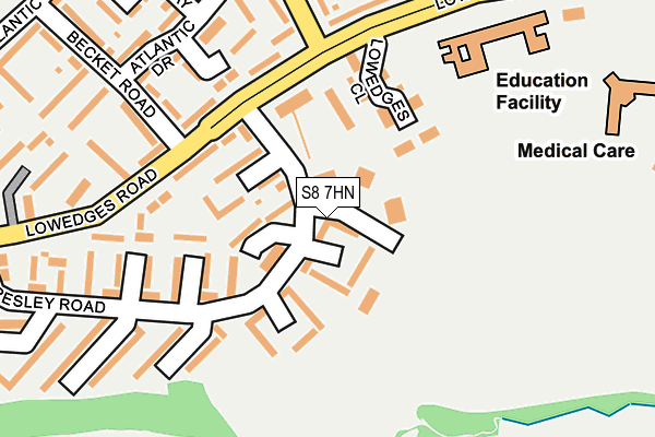 S8 7HN map - OS OpenMap – Local (Ordnance Survey)