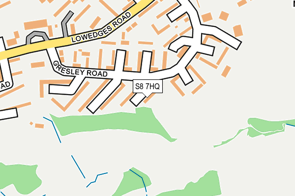 S8 7HQ map - OS OpenMap – Local (Ordnance Survey)