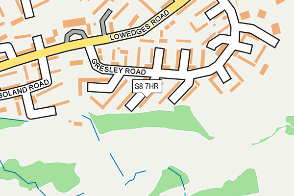 S8 7HR map - OS OpenMap – Local (Ordnance Survey)
