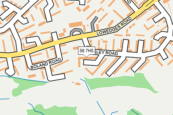 S8 7HS map - OS OpenMap – Local (Ordnance Survey)
