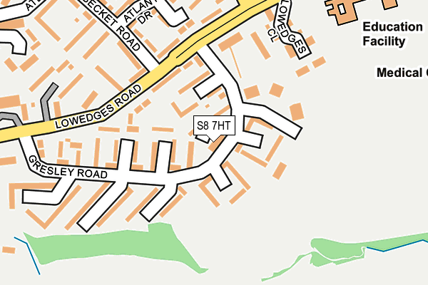 S8 7HT map - OS OpenMap – Local (Ordnance Survey)