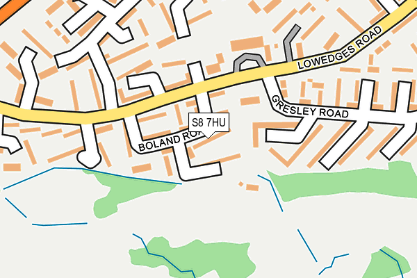 S8 7HU map - OS OpenMap – Local (Ordnance Survey)