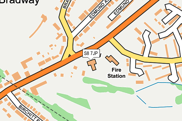 S8 7JP map - OS OpenMap – Local (Ordnance Survey)
