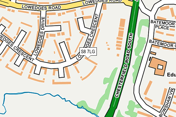 S8 7LG map - OS OpenMap – Local (Ordnance Survey)