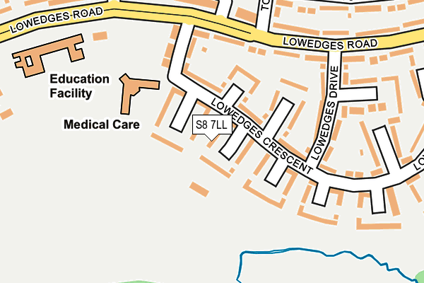 S8 7LL map - OS OpenMap – Local (Ordnance Survey)
