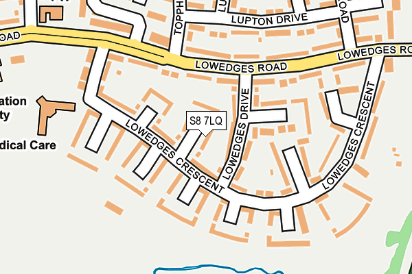 S8 7LQ map - OS OpenMap – Local (Ordnance Survey)