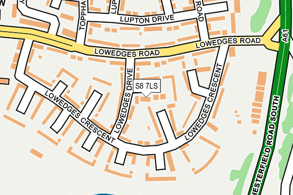 S8 7LS map - OS OpenMap – Local (Ordnance Survey)