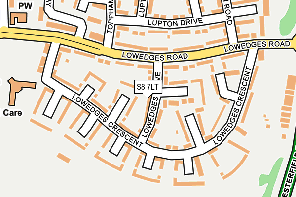S8 7LT map - OS OpenMap – Local (Ordnance Survey)