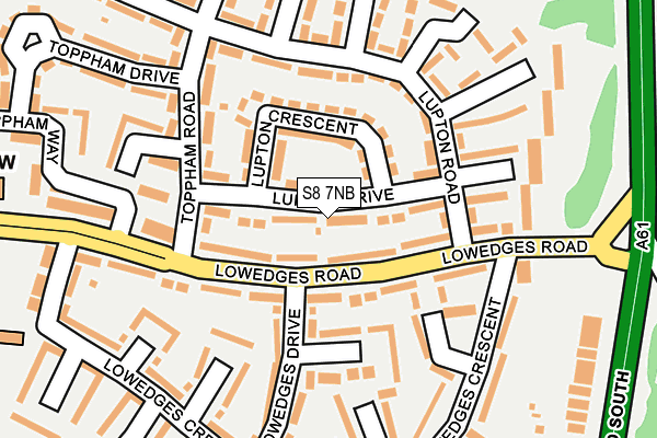 S8 7NB map - OS OpenMap – Local (Ordnance Survey)