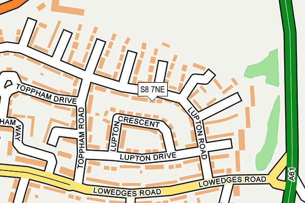 S8 7NE map - OS OpenMap – Local (Ordnance Survey)