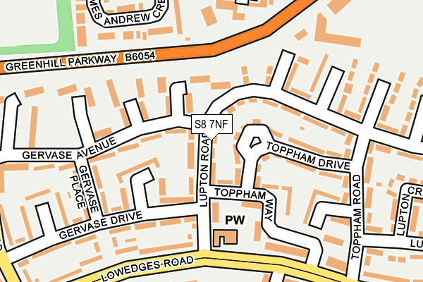 S8 7NF map - OS OpenMap – Local (Ordnance Survey)