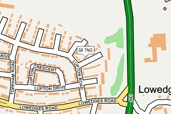 S8 7NG map - OS OpenMap – Local (Ordnance Survey)