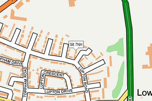 S8 7NH map - OS OpenMap – Local (Ordnance Survey)