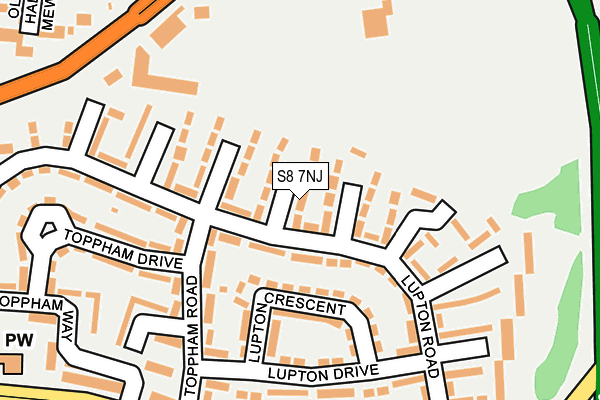 S8 7NJ map - OS OpenMap – Local (Ordnance Survey)