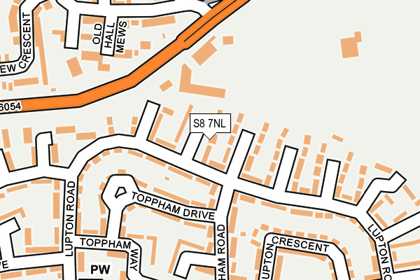 S8 7NL map - OS OpenMap – Local (Ordnance Survey)