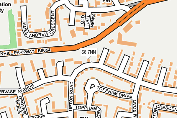S8 7NN map - OS OpenMap – Local (Ordnance Survey)