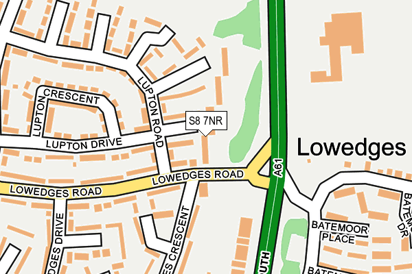 S8 7NR map - OS OpenMap – Local (Ordnance Survey)