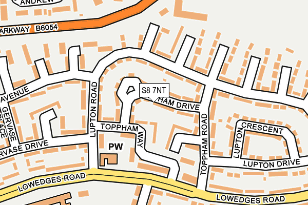 S8 7NT map - OS OpenMap – Local (Ordnance Survey)