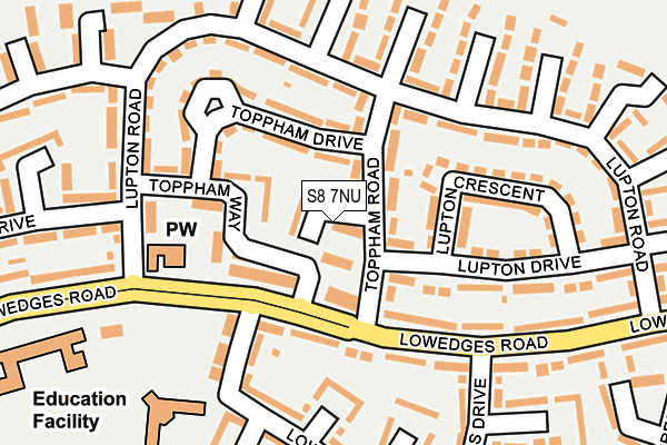 S8 7NU map - OS OpenMap – Local (Ordnance Survey)