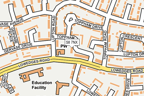 S8 7NX map - OS OpenMap – Local (Ordnance Survey)