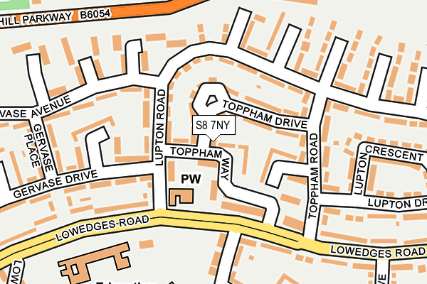 S8 7NY map - OS OpenMap – Local (Ordnance Survey)
