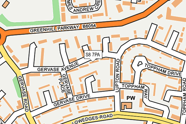 S8 7PA map - OS OpenMap – Local (Ordnance Survey)