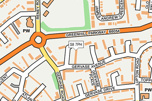 S8 7PH map - OS OpenMap – Local (Ordnance Survey)
