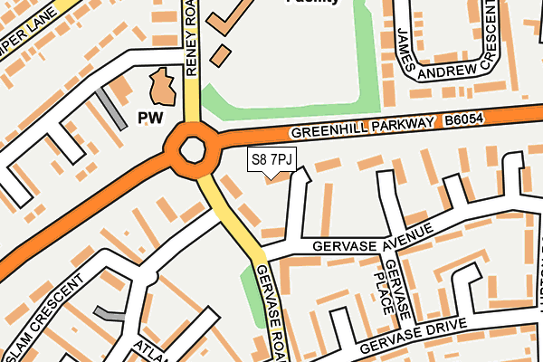 S8 7PJ map - OS OpenMap – Local (Ordnance Survey)