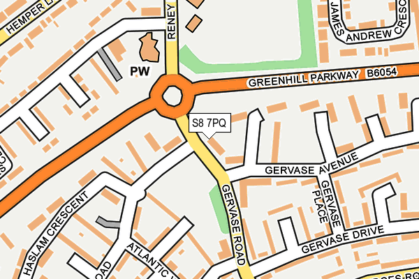 S8 7PQ map - OS OpenMap – Local (Ordnance Survey)