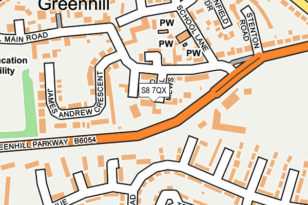 S8 7QX map - OS OpenMap – Local (Ordnance Survey)