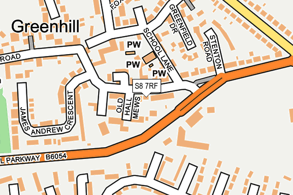 S8 7RF map - OS OpenMap – Local (Ordnance Survey)