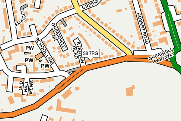 S8 7RG map - OS OpenMap – Local (Ordnance Survey)