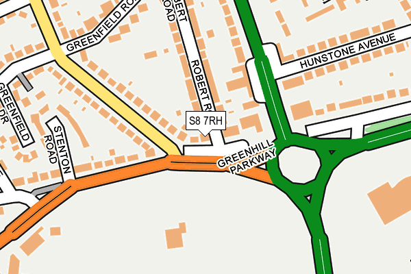 S8 7RH map - OS OpenMap – Local (Ordnance Survey)