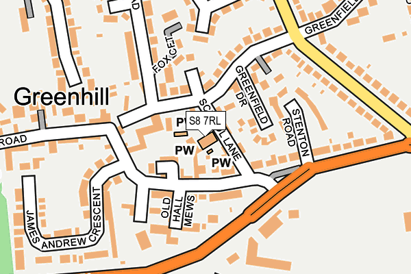 S8 7RL map - OS OpenMap – Local (Ordnance Survey)