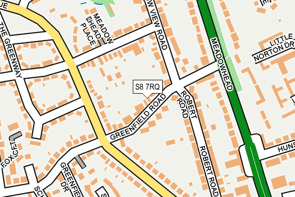 S8 7RQ map - OS OpenMap – Local (Ordnance Survey)