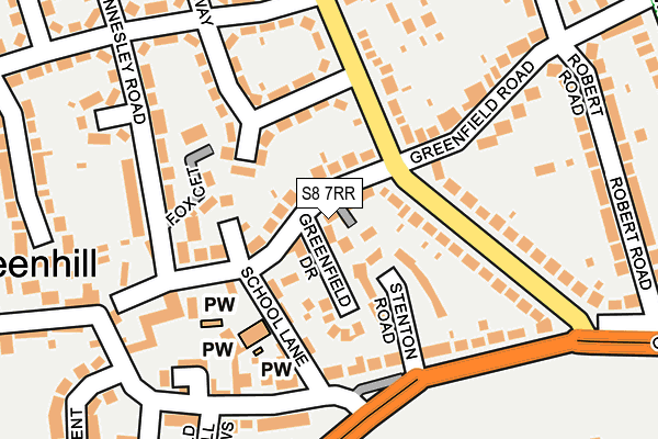 S8 7RR map - OS OpenMap – Local (Ordnance Survey)