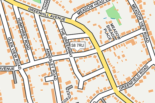 S8 7RU map - OS OpenMap – Local (Ordnance Survey)