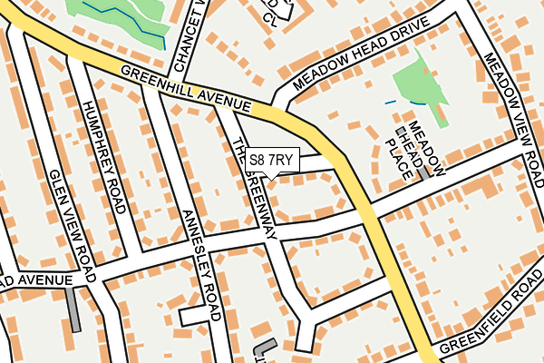 S8 7RY map - OS OpenMap – Local (Ordnance Survey)
