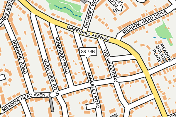 S8 7SB map - OS OpenMap – Local (Ordnance Survey)