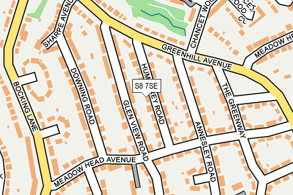 S8 7SE map - OS OpenMap – Local (Ordnance Survey)