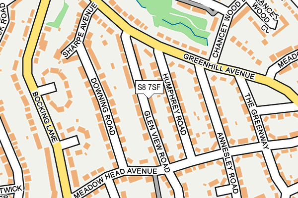 S8 7SF map - OS OpenMap – Local (Ordnance Survey)