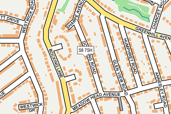 S8 7SH map - OS OpenMap – Local (Ordnance Survey)