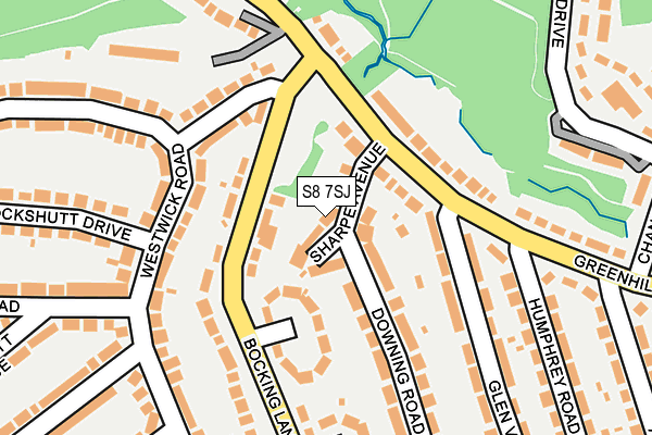 S8 7SJ map - OS OpenMap – Local (Ordnance Survey)