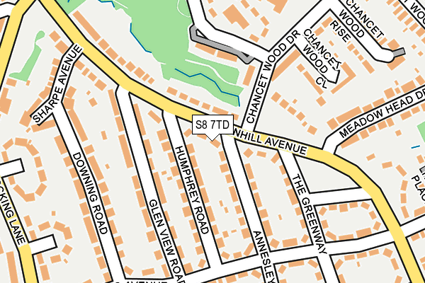 S8 7TD map - OS OpenMap – Local (Ordnance Survey)