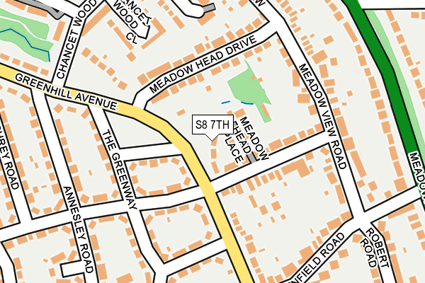 S8 7TH map - OS OpenMap – Local (Ordnance Survey)