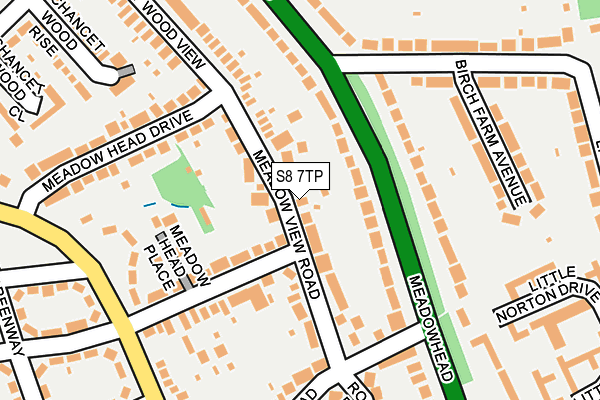 S8 7TP map - OS OpenMap – Local (Ordnance Survey)