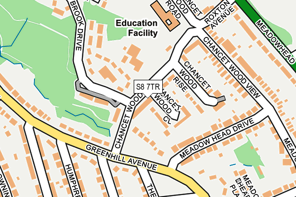 S8 7TR map - OS OpenMap – Local (Ordnance Survey)