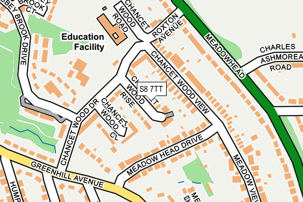 S8 7TT map - OS OpenMap – Local (Ordnance Survey)