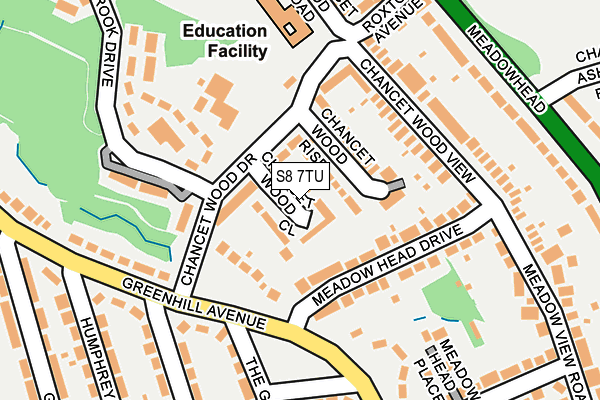 S8 7TU map - OS OpenMap – Local (Ordnance Survey)